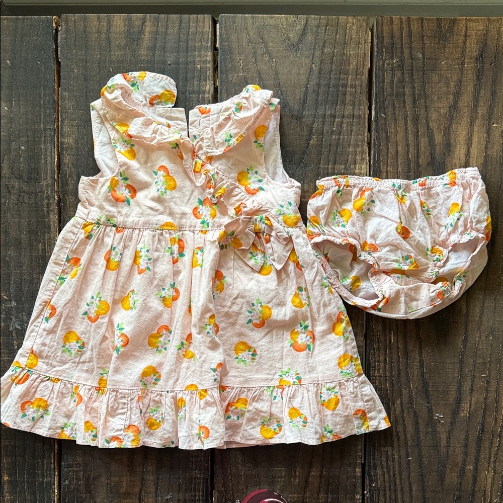 Kate Spade Baby Dress with Orange and Green Floral Pattern